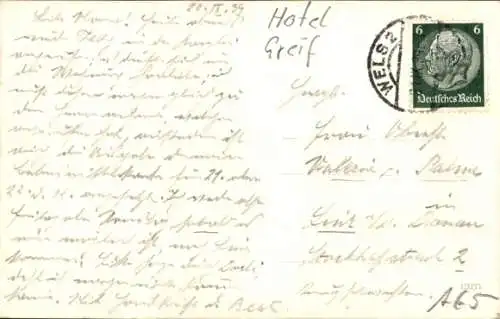 Ak Wels in Oberösterreich, Hotel Greil, WELS, Oberdonau, Stadtansicht, historische Architektur...