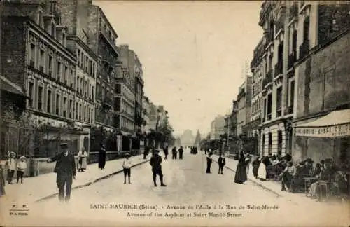 CPA Saint-Maurice Val-de-Marne, Avenue de la Asile, Rue de Saint Mandé