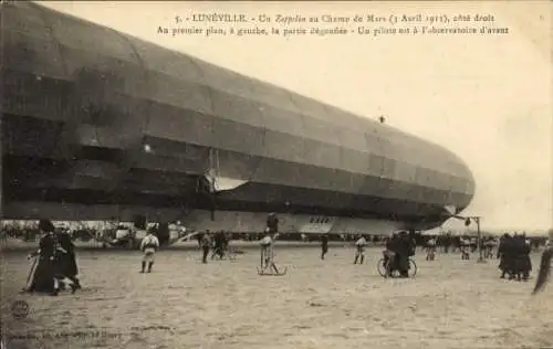 Ak Lunéville, Zeppelin LZ 16 auf dem Champ de Mars, 3. April 1903