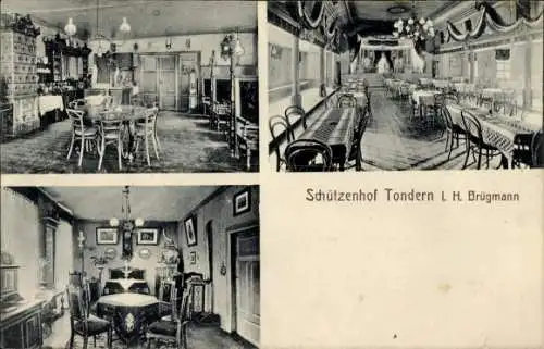 Ak Tønder Tondern Dänemark, Gastraum, Speisesaal, Restaurant, Tischkultur, Schützenhof Tondern...