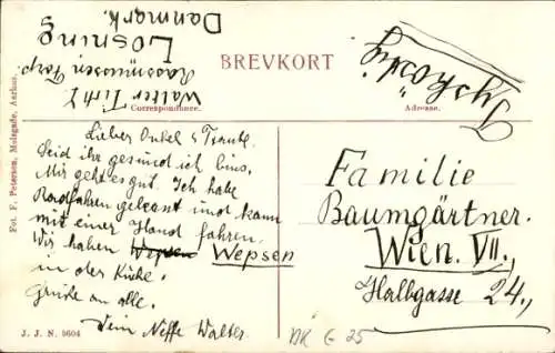 Ak Gl. Losning Dänemark, Winter, Schule, Bauernhof