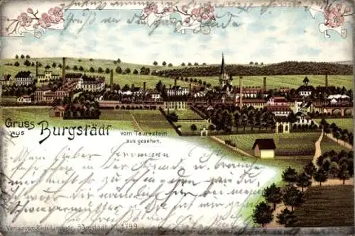 Ak Burgstädt in Sachsen, Postkarte mit Blick auf  Blumenrand, Historische Stimmung