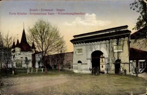 Ak Brașov Brassó Kronstadt Rumänien, Brassó-Kronstadt- Porta Schellor, Waisenhausgässerthor