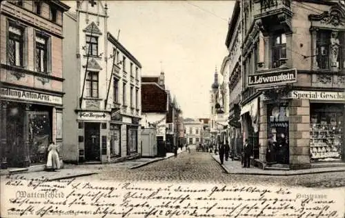 Ak Wattenscheid Bochum Ruhrgebiet, Geschäft Anton Arns, L. Löwenstein, Oststraße