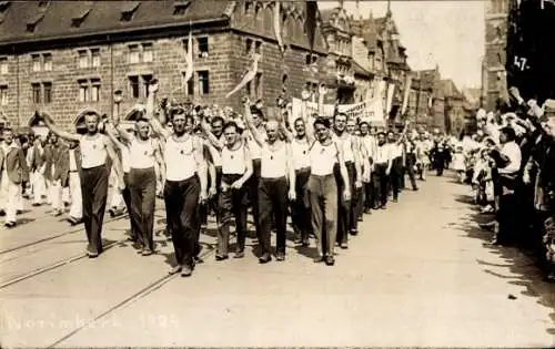 Foto Ak Nürnberg in Mittelfranken, Turnfest 1929, Festzug, Turner