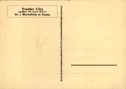 Künstler Ak Völker, H., Gdańsk Danzig, Marienkirche