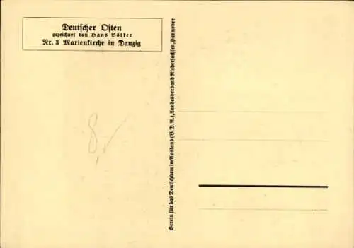 Künstler Ak Völker, H., Gdańsk Danzig, Marienkirche