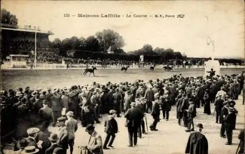 Ak Maisons Laffitte Yvelines, Pferderennbahn, Zuschauer