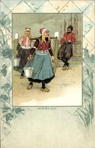 Litho Marken Nordholland Niederlande, niederländische Tracht