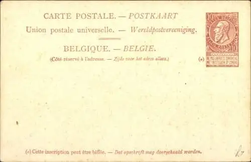 Ganzsachen Litho Fährschiff Princesse Clementine, Linie Ostende Dover