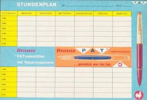 Stundenplan Brause PAT Patronenfüller mit Reservepatrone