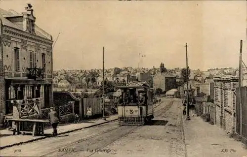 Ak Sanvic Le Havre Seine Maritime, Straßenpartie, Panorama, Straßenbahn