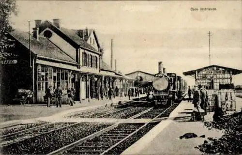 Ak Hénin Liétard Hénin Beaumont Pas de Calais, Gare interieure