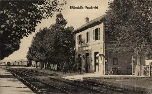 Ak Betheniville Marne, Bahnhof