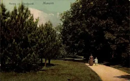 Ak Husum in Nordfriesland, Stadtpark