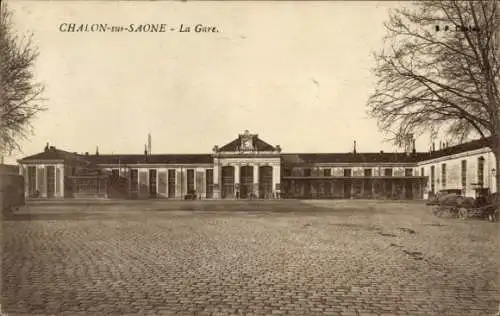 Ak Chalon sur Saône Saône et Loire, Bahnhof