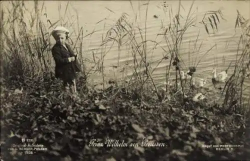 Ak Prinz Wilhelm von Preußen, Kinderportrait, Matrosenmütze, Enten