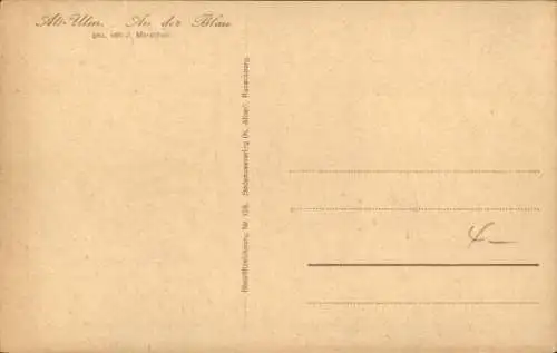 Künstler Ak Marschall, J., Ulm an der Donau, Blau, Häuser