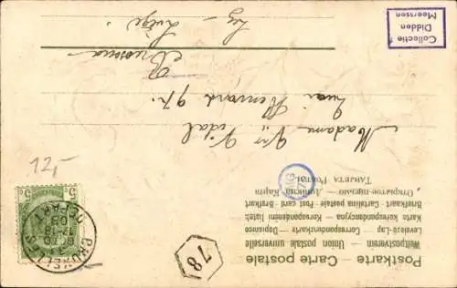 Jugendstil Präge Ak Frauenbildnis