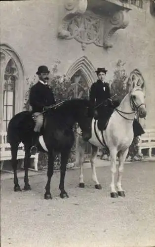 Foto Ak Fürst Ernst II. zu Hohenlohe Langenburg, Fürstin Alexandra, Regent von Sachsen Coburg Gotha