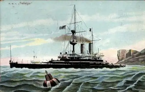 Ak Britisches Kriegsschiff HMS Trafalgar