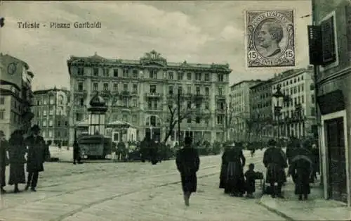 Ak Triest Trieste Friuli Venezia Giulia, Piazza Garibaldi