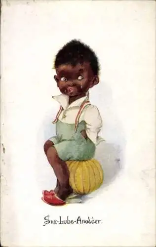 Künstler Ak Weinender Junge, Gemaltes Porträt, Frucht