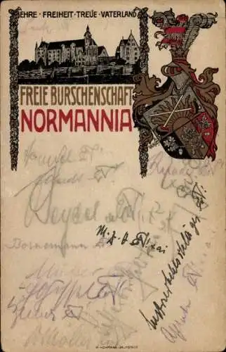 Studentika Ak Marburg, Freie Burschenschaft Normannia, Wappen, RSC