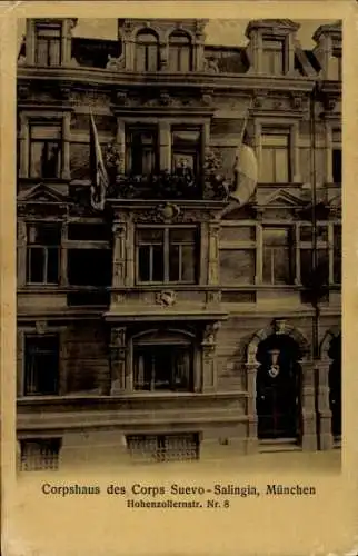 Studentika Ak München, Corps Suevo Salingia, Corpshaus Hohenzollernstraße 8, RSC