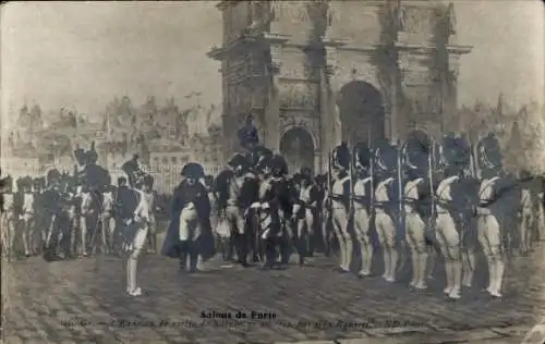 Ak Paris VIII., Triumphbogen, Parade, Napoleon, Französische Soldaten