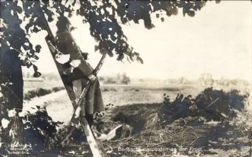 Foto Ak kaiserlicher Beobachtungsposten an der Front