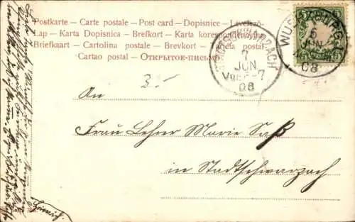 Ak Glückwunsch Pfingsten, Maikäfer, Laubblätter