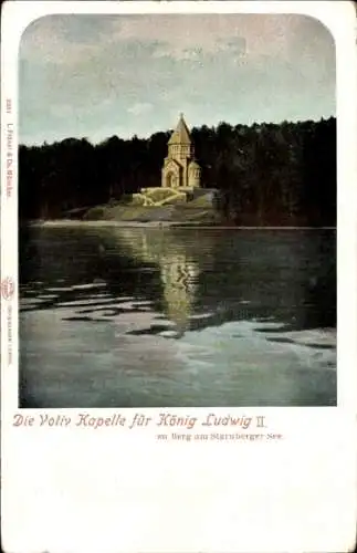 Ak Berg am Starnberger See Oberbayern, Die Votiv Kapelle für König Ludwig II.