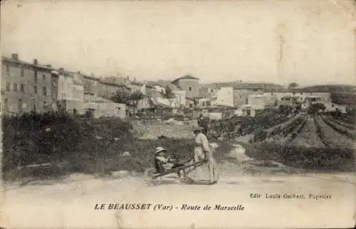 Ak Le Beausset Var, Route de Marseille