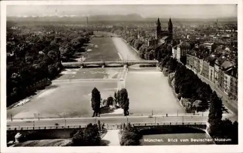 Ak München, Blick vom Deutschen Museum