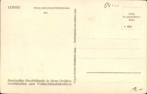 Ak Leipzig in Sachsen, Völkerschlachtdenkmal