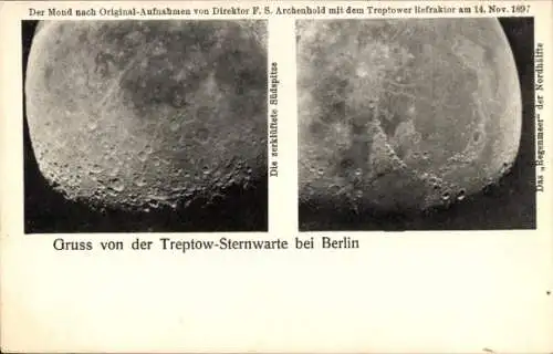 Ak Berlin Treptow, Sternwarte, Mond