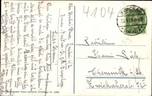 Ak Zwickau in Sachsen, Stadtpanorama, Mulde