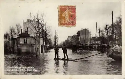 Ak Boulogne sur Seine Hauts de Seine, Inondations 1910, Le Rond-Point