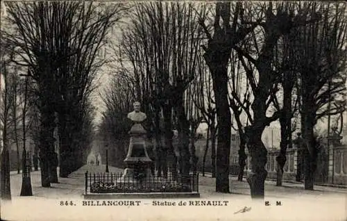 Ak Billancourt Hauts de Seine, Statue de Renault