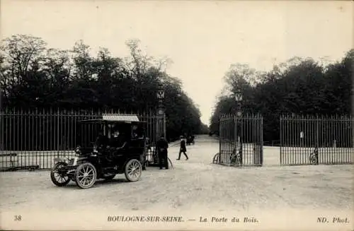 Ak Boulogne sur Seine Hauts de Seine, La Porte du Bois, Automobil