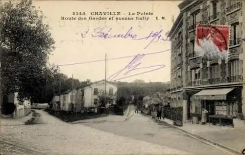 Ak Chaville Hauts de Seine, La Pointe, Route des Gardes, Avenue Sully