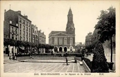 Ak Bois Colombes Hauts de Seine, Le Square, la Mairie