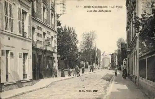 Ak Bois Colombes Hauts de Seine, La Poste, Rue des Aubepines