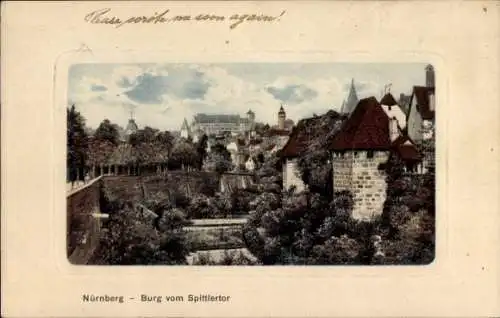 Ak Nürnberg in Mittelfranken, Burg vom Spittlertor