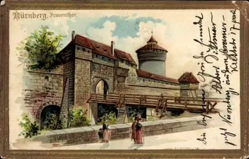 Sonnenschein Litho Nürnberg in Mittelfranken Bayern, Frauentor