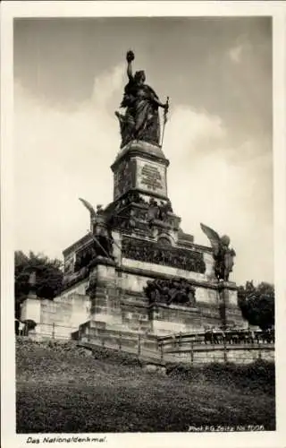 Ak Rüdesheim am Rhein, Niederwald Nationaldenkmal, Das Nationaldenkmal., Germania-Denkmal auf ...