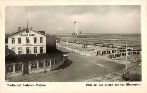 Ak Nordseebad Duhnen Cuxhaven, Strandhotel und das Wattenmeer