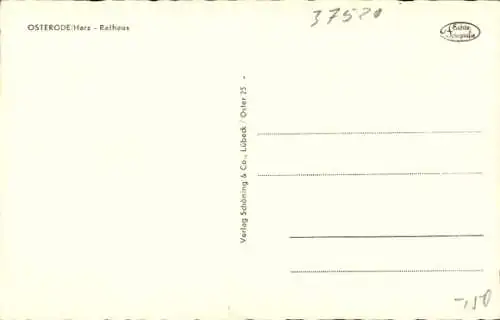 Ak Osterode am Harz, Rathaus