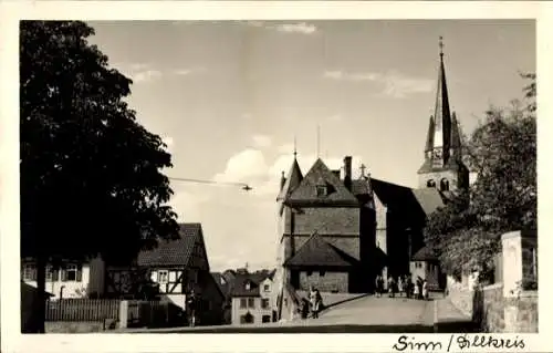 Ak Sinn in Hessen, Dorfidyll, Kirche